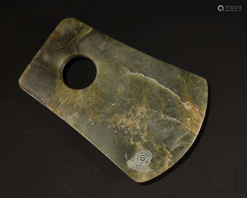 ARCHAISTIC JADE CARVED AX FORM SPECIMAN