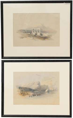 (2) After David Roberts Hand Colored Lithographs