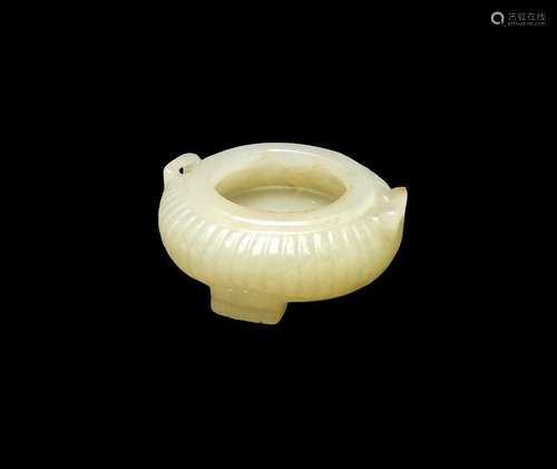 Diminutive Carved Chinese Jade Brush Washer