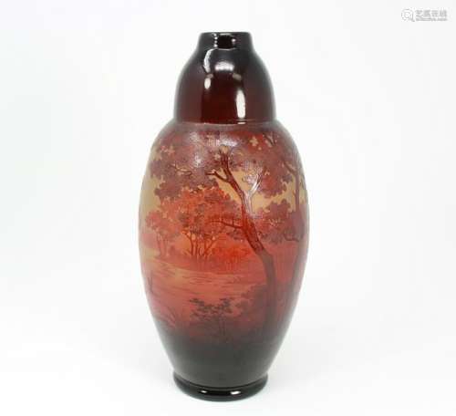 D'Argental Cameo Glass Vase