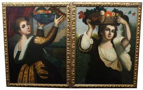 (2) 18th C. European School Paintings of Women