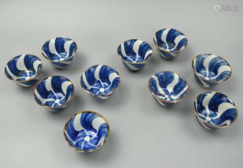 10 Small Blue & White Chinese 