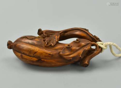 Chinese Huali Wood Pendant Carving ,Luffa Gourd