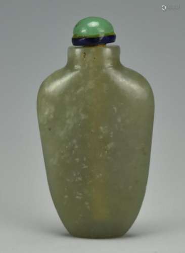 Chinese Spinach Jade Snuff Bottle,Qing D.