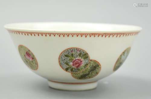 Chinese Bowl & Plate w/ Flower & Insect ,ROC