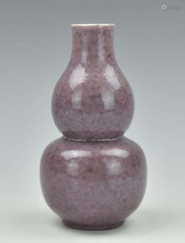 Chinese Purple Glazed Gourd Vase, 19th C.