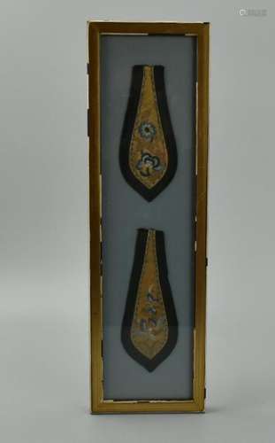 Pair of Chinese Framed Hanging Embroideries,Qing D