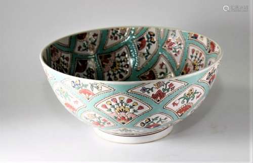 Large Chinese Export Multicolored Porcelain Bowl