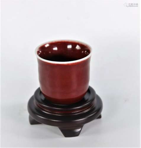 Qing Dynasty Red Glaze Cup