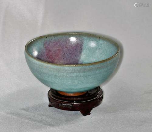 Chinese Song Dynasty Jun yao bowl with purple splashes