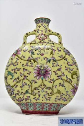 Chinese Famille Rose Porcelain Wine Flask