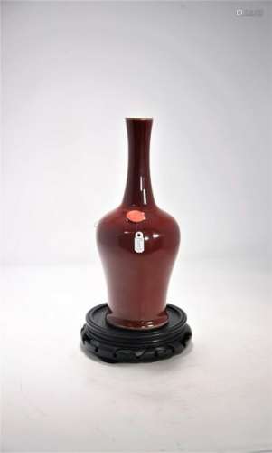 Chinese Qing Dynasty Kangxi Lang yao red-glazed vase