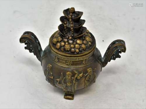 Chinese Bronze Incense Burner, Pagoda Top
