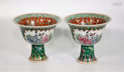 Pair of Chinese Ming Dynasty Wanli Wucai porcelain bowl