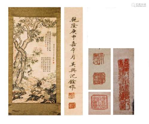 Chinese Qing Dynasty Scroll painting, Attribute to Shen