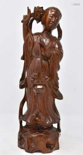 Chinese 19th Century Wood Carving Beauty