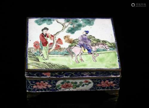 Chinese Qing Dynasty enameled Bronze Jeweled box