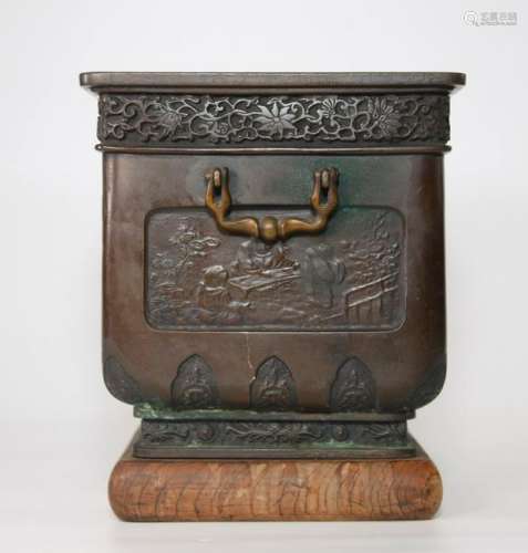Large Chinese Tong Dynasty Bronze Incense Burner