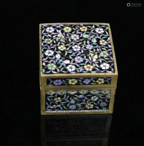 Chinese Qing Dynasty enameled Bronzel Jeweled box