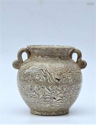 Chinese Tang Dynasties double loops pot with twistable