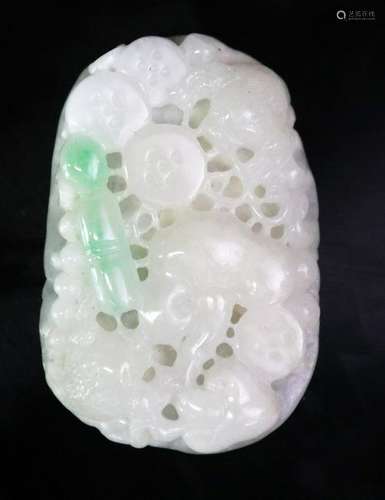 Chinese Natural Burma Carved Jade Pendant