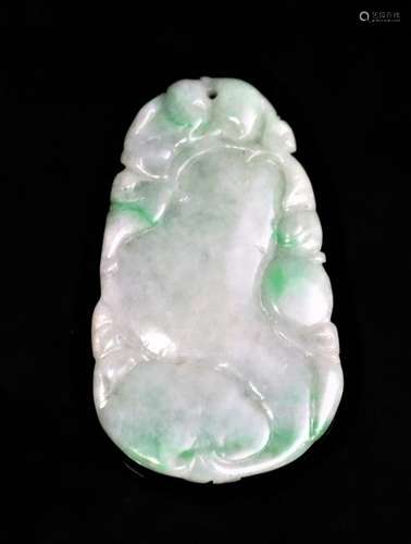 Chinese Natural Burma Carved Jade Pendant