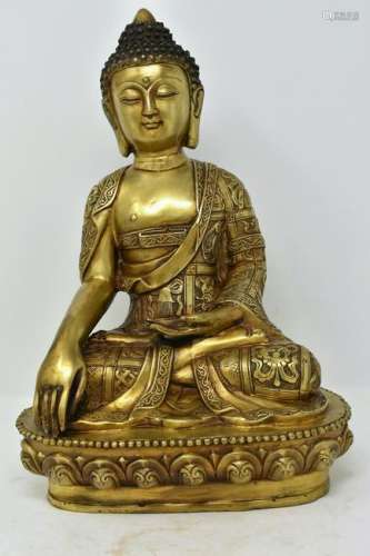 A Chinese Gilt Estate Buddha Statue Display