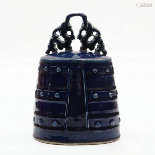 Chinese Ji Blue Glaze Editing Bell