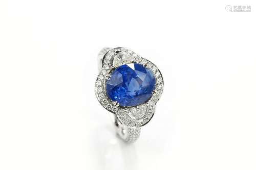 Blue Sapphire Diamond Ring