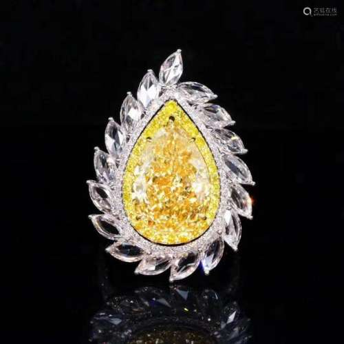 Yellow Diamond Ring Or Necklace