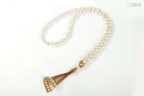 18KJapanAkoya White Pearl Necklace