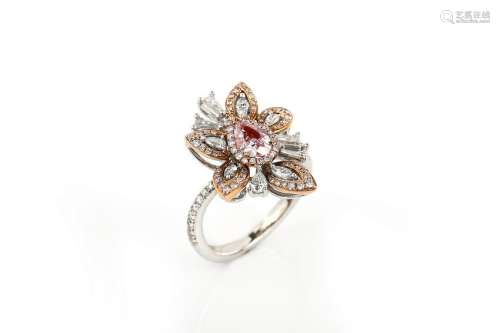 18K  Pink diamond Ring