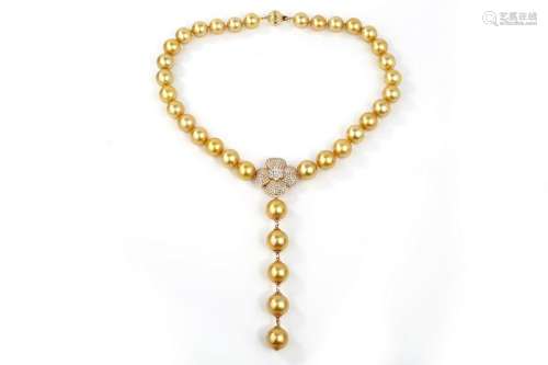 14K The PhilippinesGold  Pearl Necklace