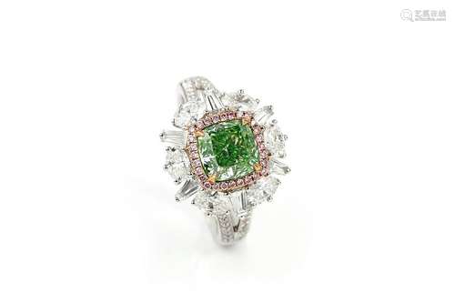 1.63ct  Green diamond Ring