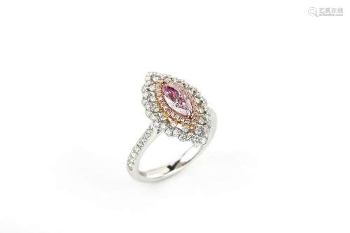 18K  Pink diamond Ring