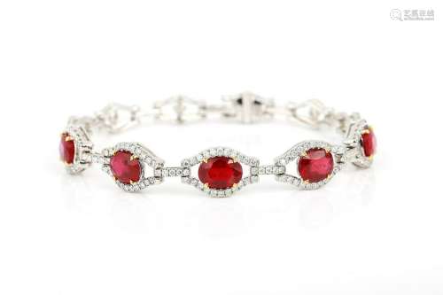Red Ruby Diamond Bracelet