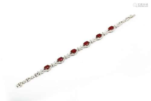 Red Ruby Diamond Bracelet