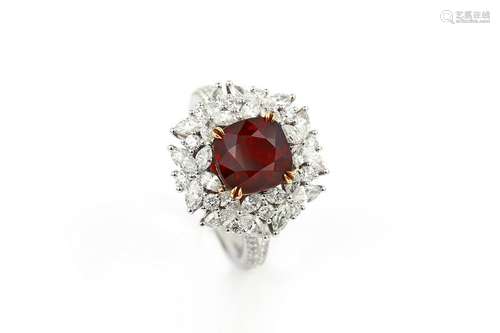 Red Ruby Diamond Ring