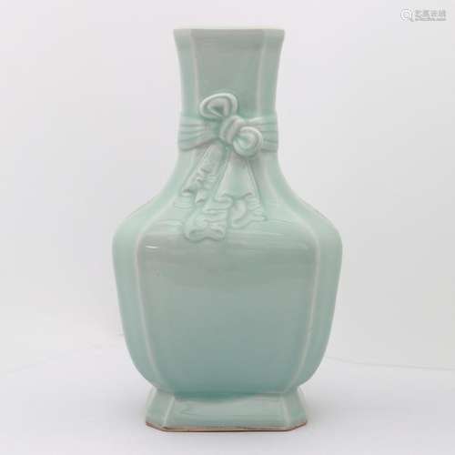 Chinese Qing Style Sky Blue Vase With Qianong Mark