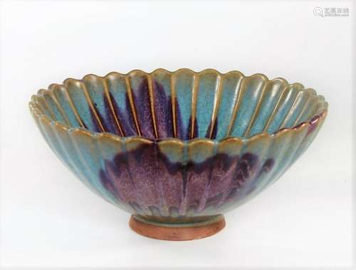 Chinese Song Dynasty Jun yao Bowl with Purple Splashes