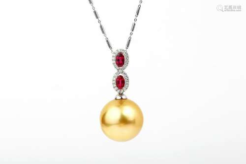 18K The Philippines Gold  Pearl Pendant