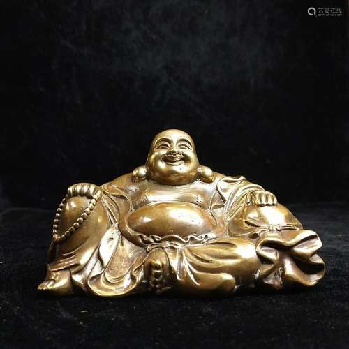 Chinese Qing dynasty bronze gilt Maitreya Buddha