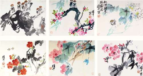 于復千（b.1938）  花鸟 设色纸本 托片