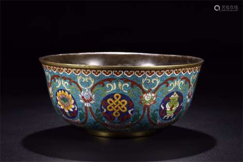 A FINE CHINESE CLOISONNE FLOWER BOWL