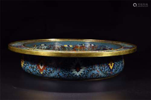 A CHINESE CLOISONNE GILT BRONZE BRUSH WASHER