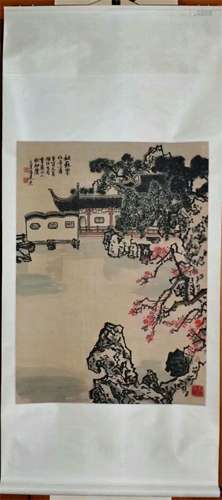 A CHINESE SCROLL PAINTING BY FENG JIANWU