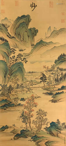 A CHINESE SCROLL PAINTING OF FIGURE BY ZHANG ZONGCANG