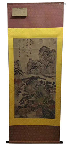 A CHINESE SCROLL PAINTING  MOUNTAIN OF ZHAOYAN