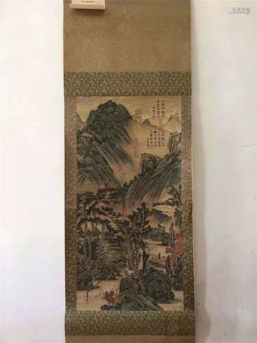 A CHINESE SCROLL PAINTING MOUNTAIN OF GONG SURAN