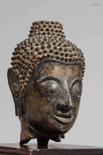 Laos bronze small Buddha 's head